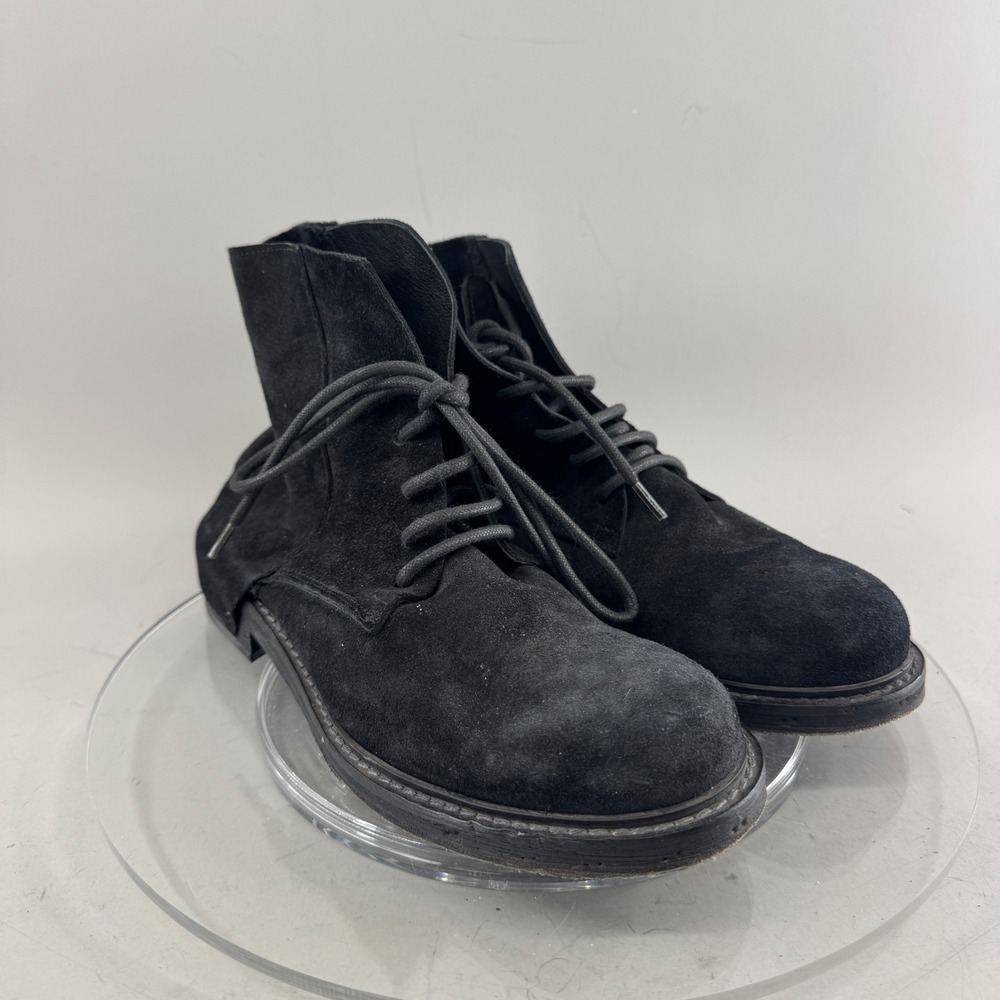 Unbranded Women Black Suede Lace Up Ankle Boots Made in Italy Size 37 6.5